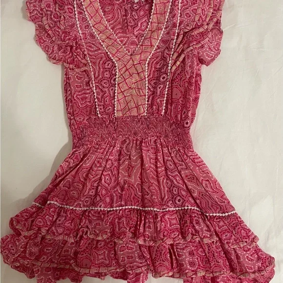 Poupette St. Barth Pink Ruffled Smocked Sundress. Kids, girls 4T